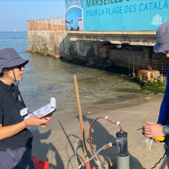 REPORTAGE. "On creuse, on va chercher l'eau de mer et le sable" : à Marseille, des chercheurs analysent les résidus de crème solaire sur la plage