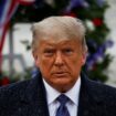 Donald Trump after placing a wreath at the Tomb of the Unknown Soldier at Arlington National Cemetery. Pic: Reuters