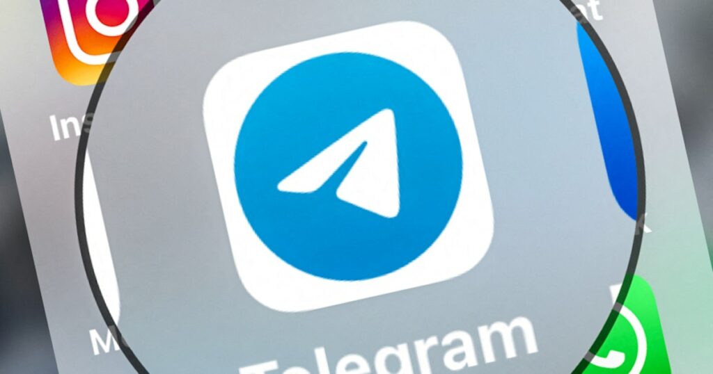 Photo prise le 8 novembre 2021 à Moscou du logo de Telegram sur un écran de smartphone