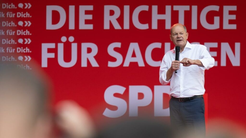 Landtagswahl Sachsen: Olaf Scholz tritt vor Landtagswahl in Chemitz auf