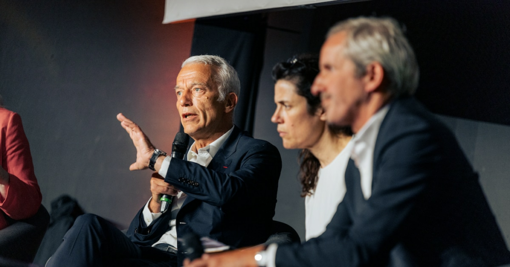 Débat entre le président du Medef Patrick Martin et Pascal Demurger, à la tête du Mouvement Impact France