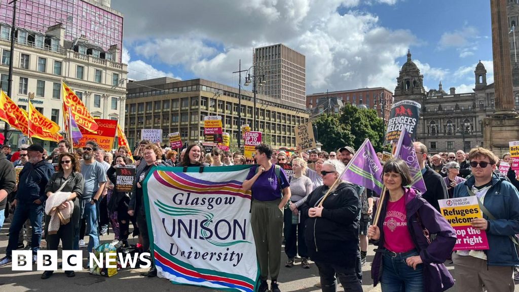 Anti-racism protesters gather across Scotland