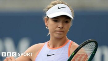 Katie Boulter of Great Britain reacts to a lost point against Jessica Bouzas Maneiro