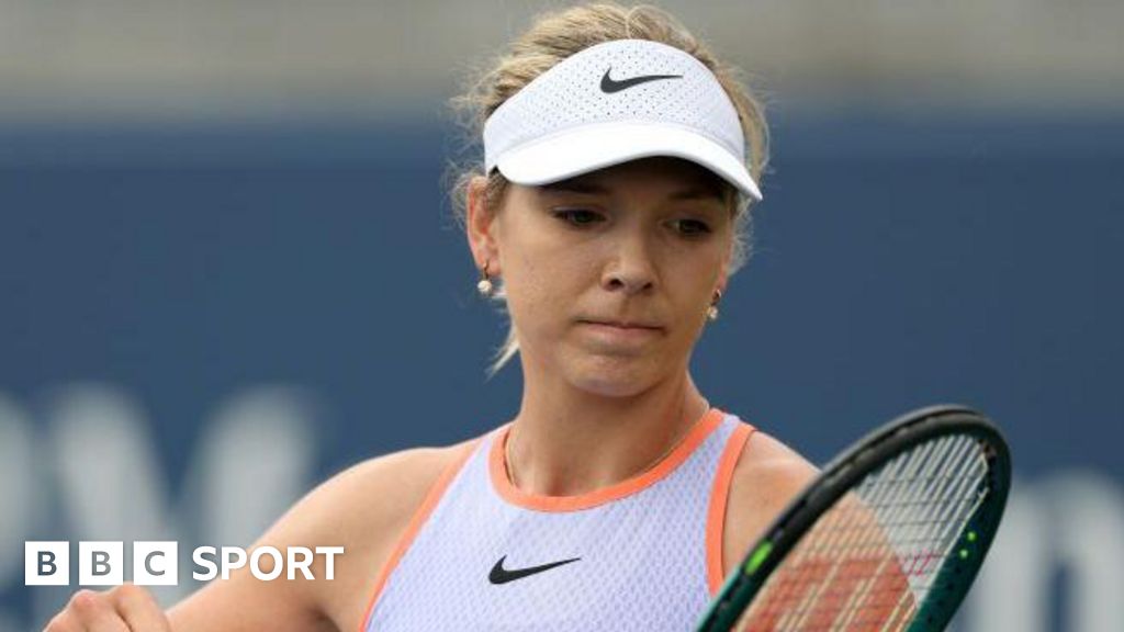 Katie Boulter of Great Britain reacts to a lost point against Jessica Bouzas Maneiro