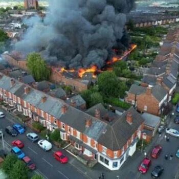 Crewe fire: Huge blaze spans massive building as locals evacuated by police