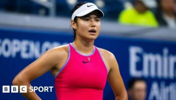 Emma Raducanu in action against Sofia Kenin at the US Open