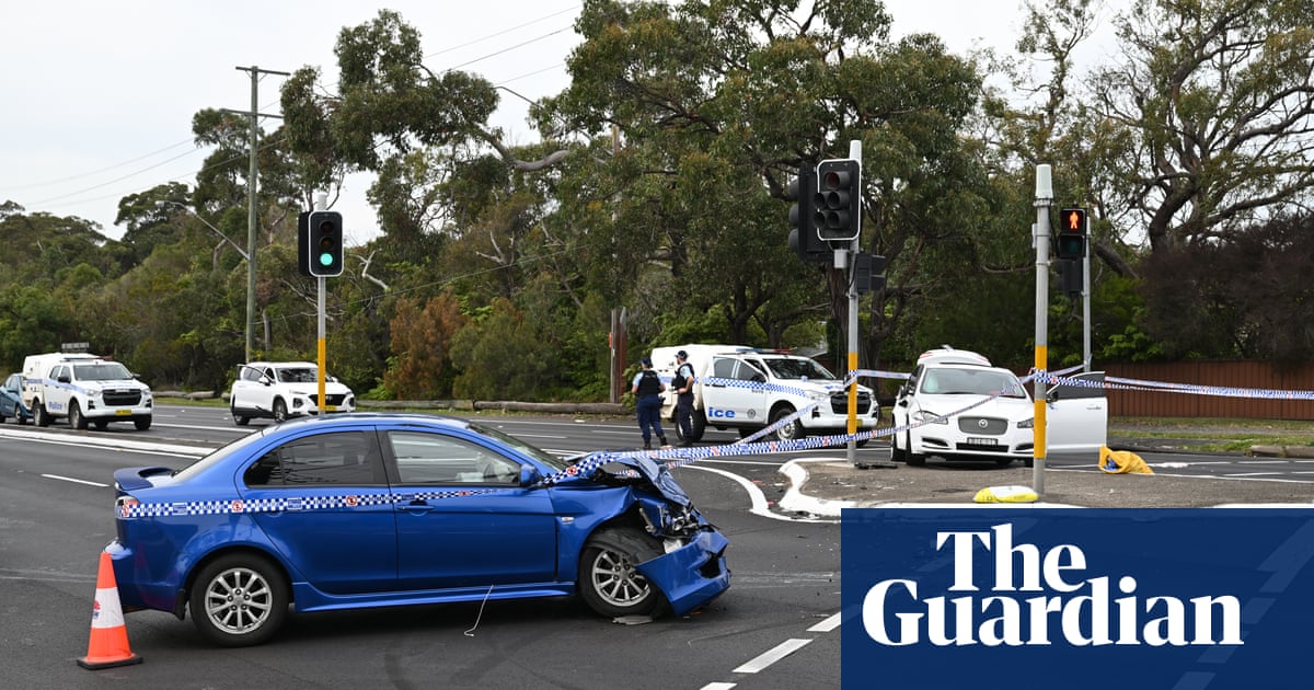 Four people including police officer injured after car crash and alleged stabbings in Sydney’s south