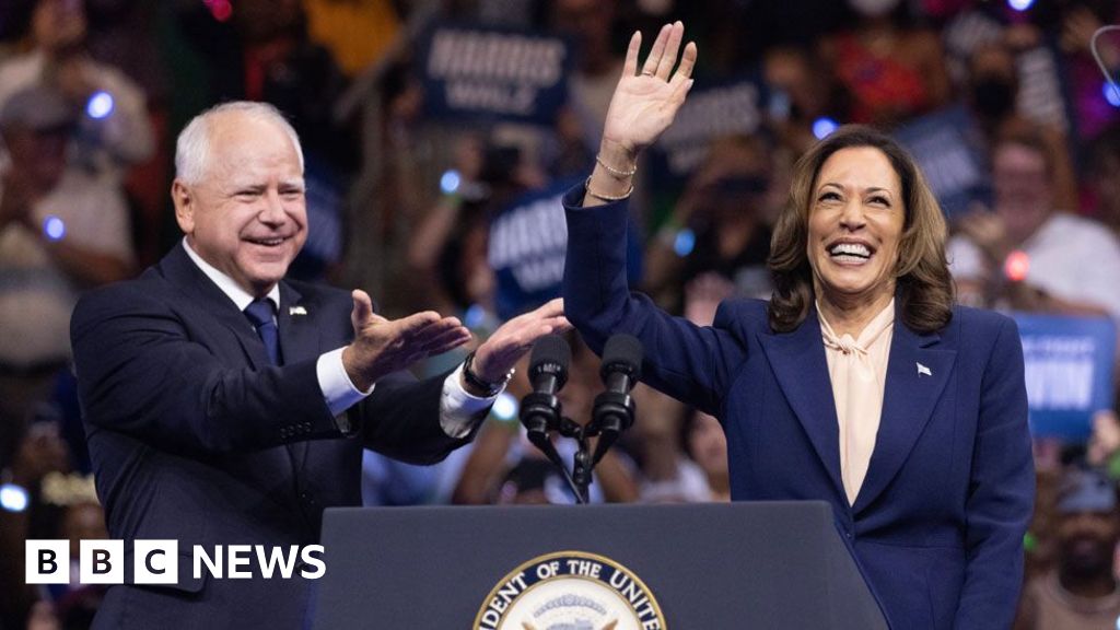 Harris and Walz hold first rally together as new Democratic ticket