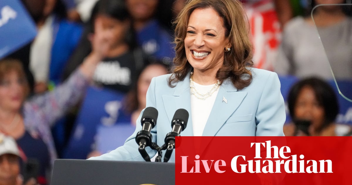 Harris’s campaign says July was best grassroots fundraising month in presidential history – live