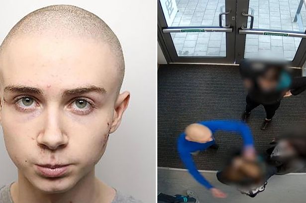 Horror moment 'dangerous' teen uses shard of glass to launch terrifying attack in school