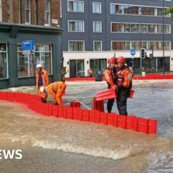 Hotel evacuated after flooding near London's King's Cross