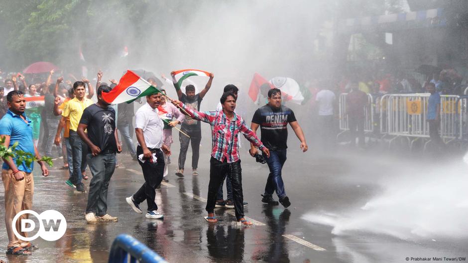 Indian protesters clash with police at rally over Kolkata rape case