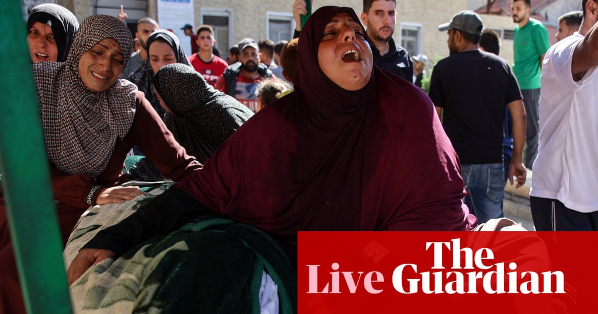 Israel-Gaza war live: dozens reported dead after Israeli strike on Gaza school