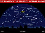 Look up tonight! Perseid Meteor Shower peaks this evening with up to 100 shooting stars overhead every hour - here's the best time to see it