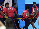 Slovakian swimmer Tamara Potocka, 21, collapses and is taken away on a stretcher in front of horrified spectators and her Brit rival after finishing seventh in Olympic 200m individual medley heat