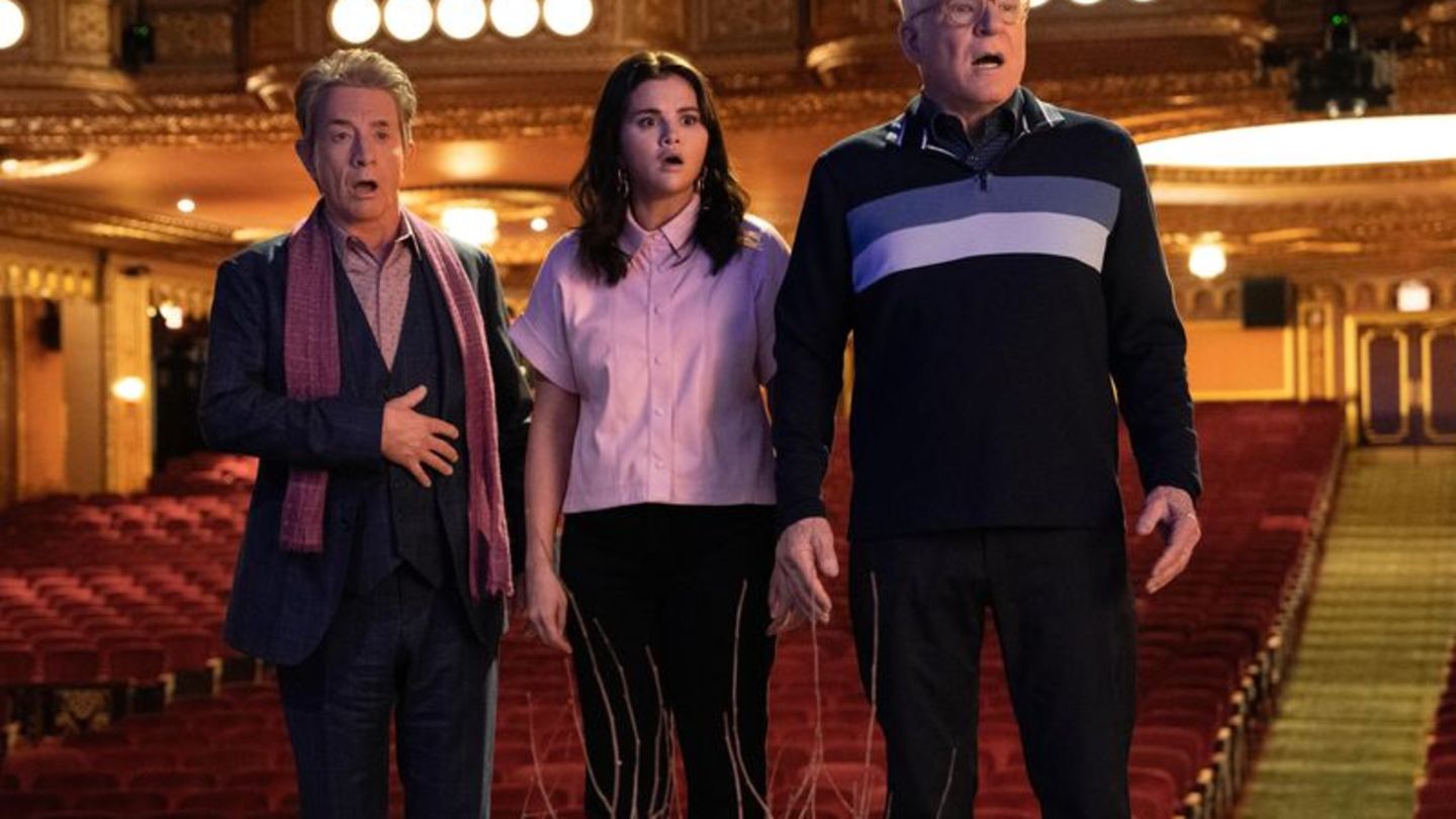 Oliver (Martin Short), Mabel (Selena Gomez) und Charles (Steve Martin) sind wieder auf Mördersuche. Foto: Patrick Harbron/Hulu/