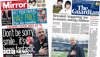 The Papers: 'Don't be sorry, smile' and 'staggering rise' in child anxiety rates