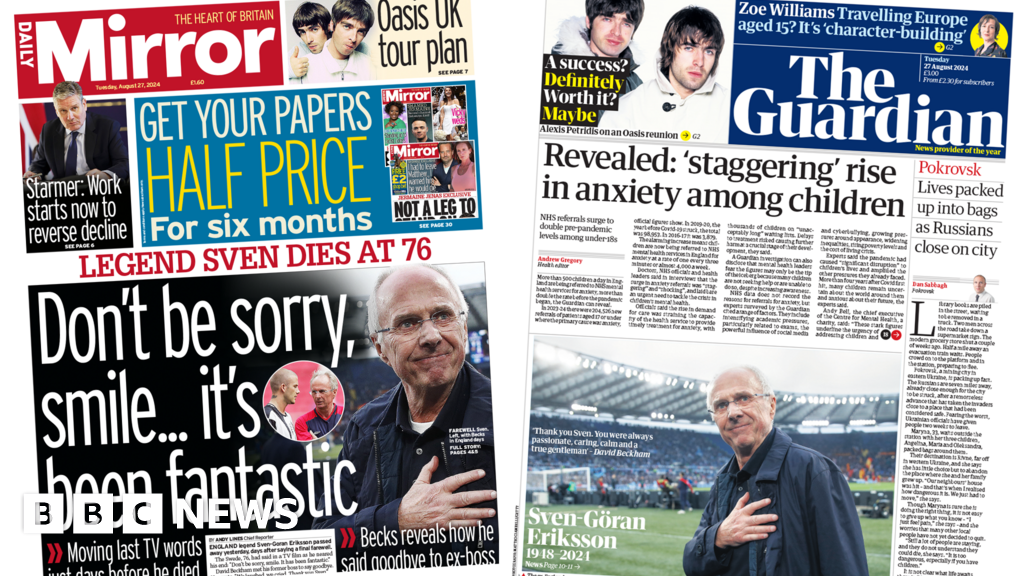 The Papers: 'Don't be sorry, smile' and 'staggering rise' in child anxiety rates