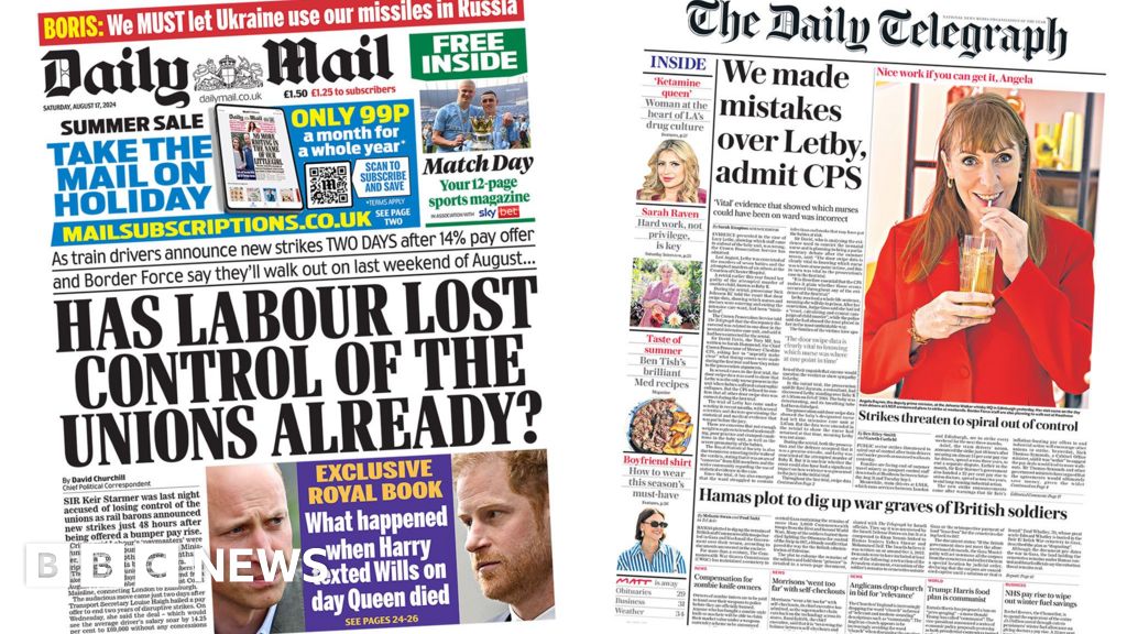 The Papers: 'Strike pain' and 'has Labour lost control of the unions?'