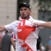 Thug draped in St George's flag who smashed trollies into police officers and girl, 13, who joined violence outside migrant hotel are among latest rioters convicted - as dozens more are hauled before courts today