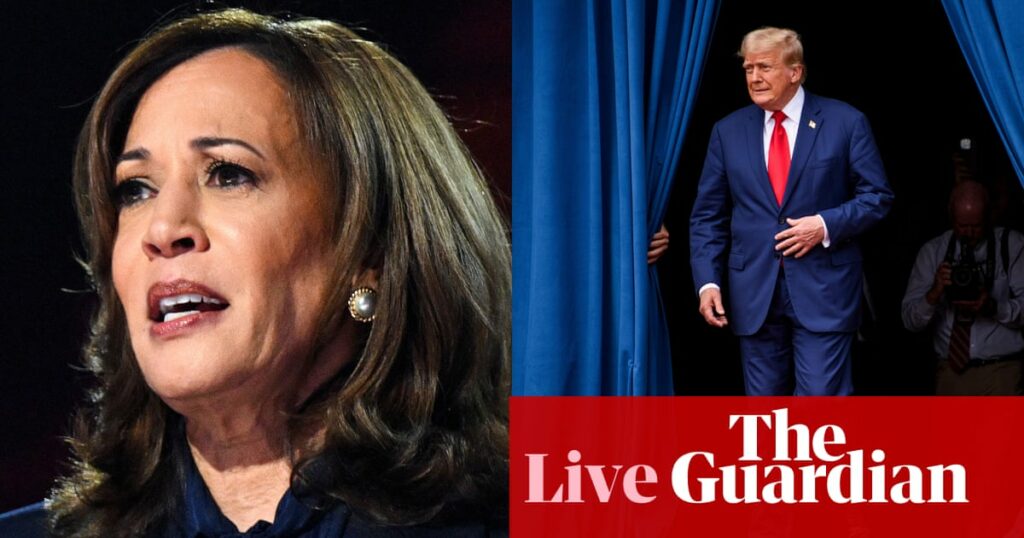 Trump decries Harris’s DNC speech and calls her ‘not a centrist’ as battleground polls tighten – live