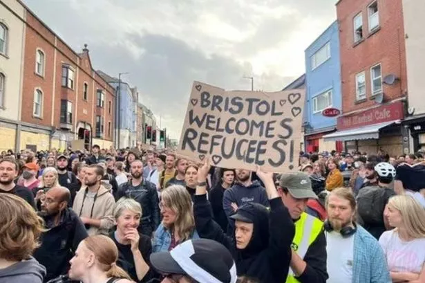 UK riots: Counter protesters in Bristol chant as police monitor calm scenes