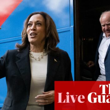 Voter enthusiasm surges after Kamala Harris enters race, poll finds; VP to give first interview since launching campaign – live