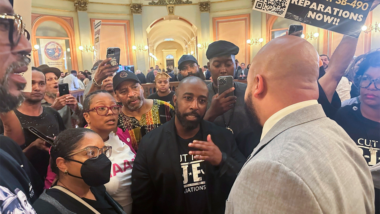 Protests erupt at California State Capitol after pair of reparations bills shelved