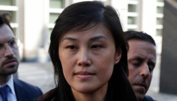 Former high-ranking New York state aide Linda Sun leaving court on Tuesday. Pic: AP