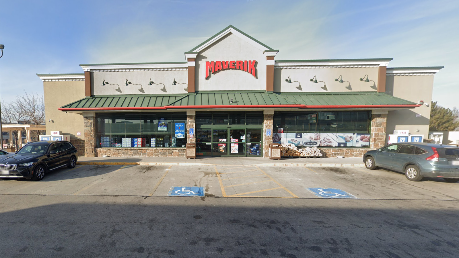 The young boy was alone in a parked car outside a Maverik store, in Utah. Pic: Google Maps