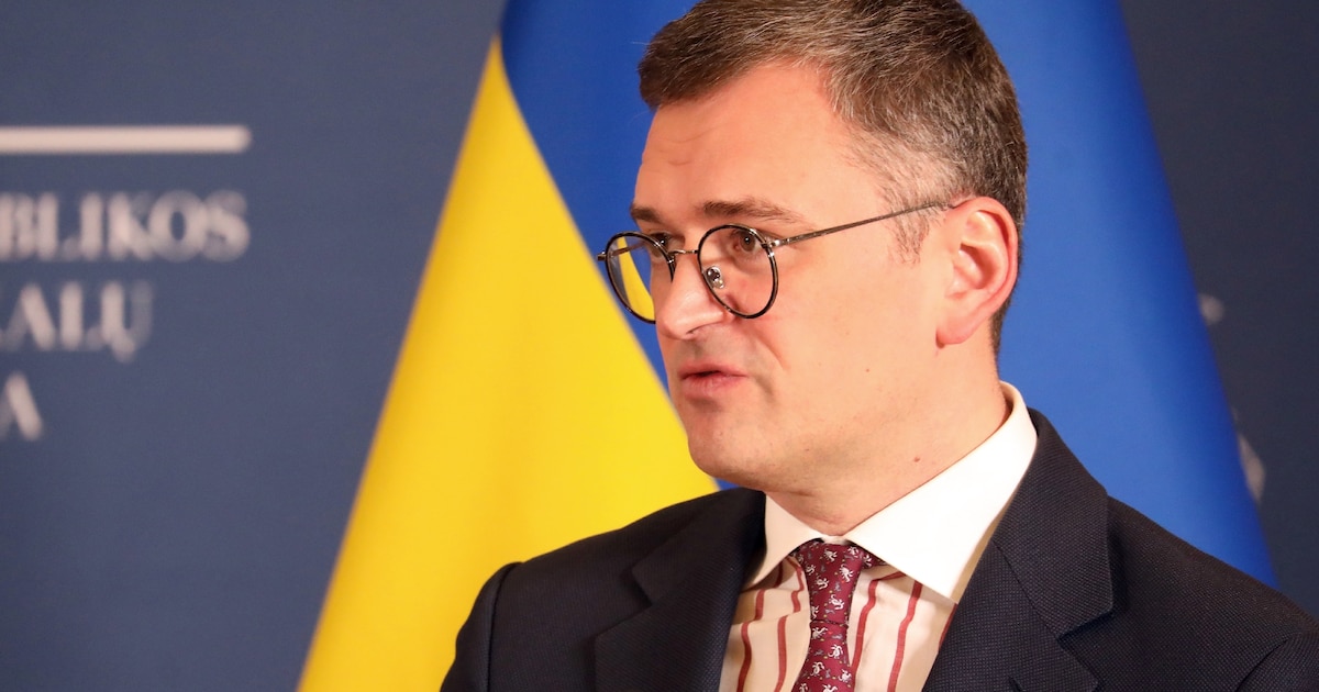 Le chef de la diplomatie ukrainienne Dmytro Kuleba, le 8 mars 2024 à Vilnius en Lituanie