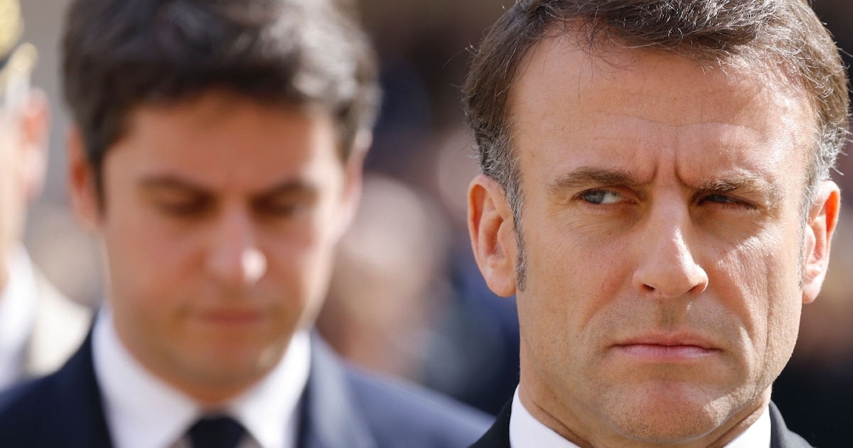 Emmanuel Macron avec le premier ministre, Gabriel Attal, à Paris, le 20 mars 2024