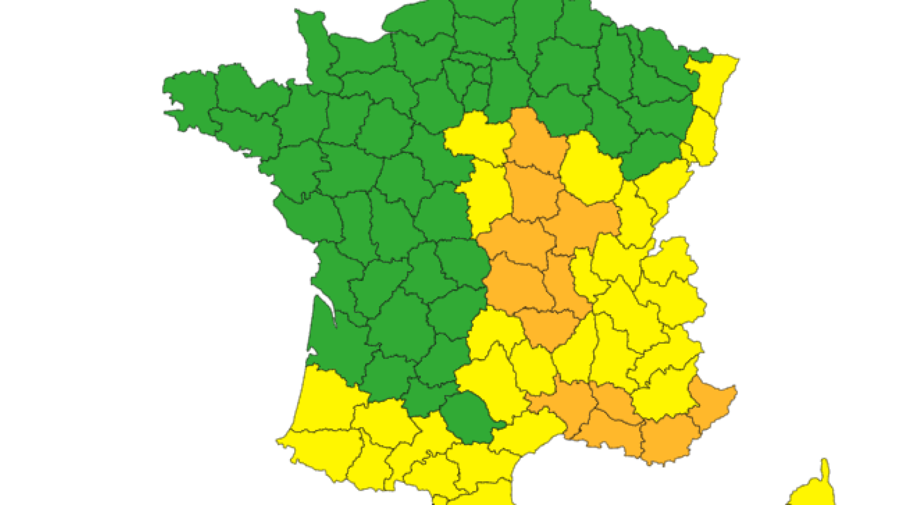 Météo France place 12 départements en vigilance orange pluie et orages