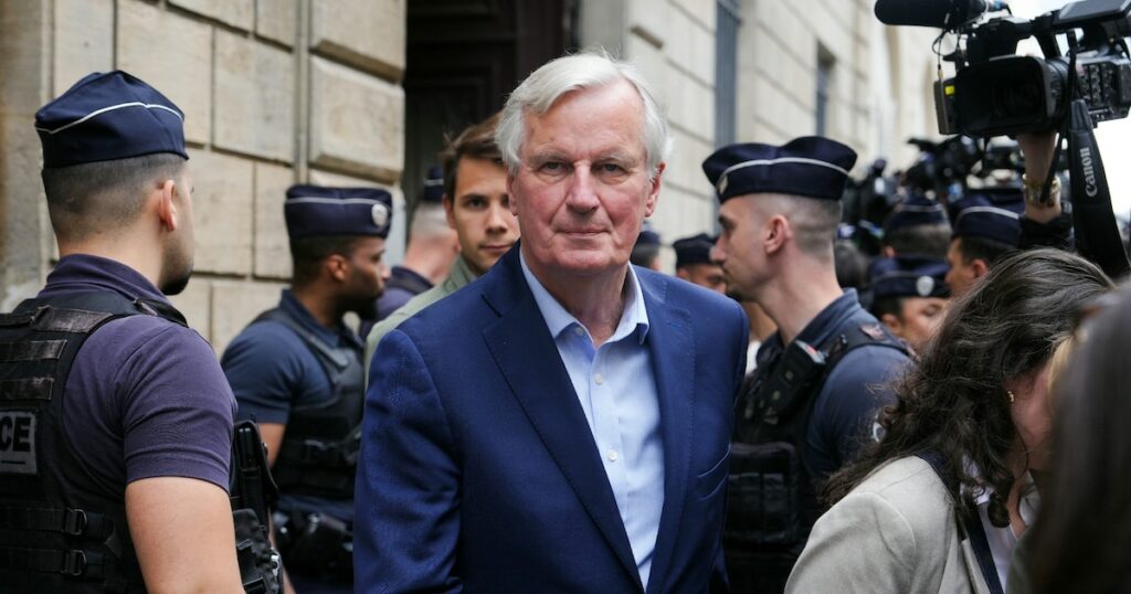 Michel Barnier le 26 juin 2024, après une réunion d'urgence du bureau politique des Républicains à Paris