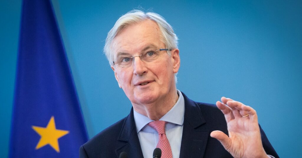 Michel Barnier in Warsaw, Poland on March 29, 2019 (Photo by Mateusz Wlodarczyk/NurPhoto) (Photo by Mateusz Wlodarczyk / NurPhoto / NurPhoto via AFP)