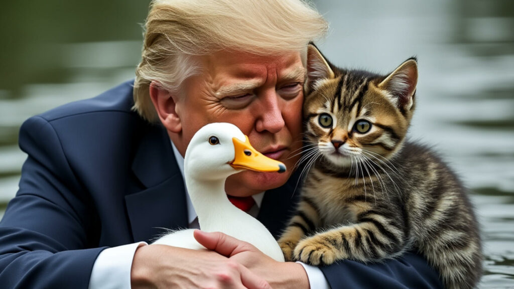 Donald Trump dépeint en défenseur des animaux, une nouvelle communication raciste de son camp