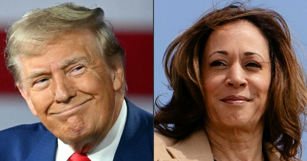 Combo photo de Donald Trump et Kamala Harris, créé le 6 septembre 2024