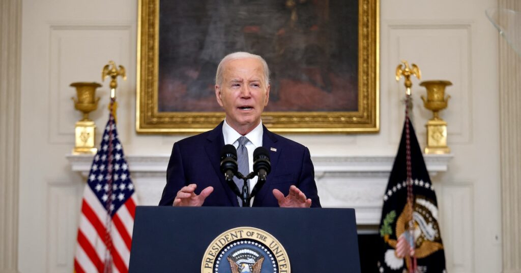 Le président américain Joe Biden prononce un discours sur la situation au Moyen-Orient à la Maison Blanche le 31 mai 2024 à Washington, DC.