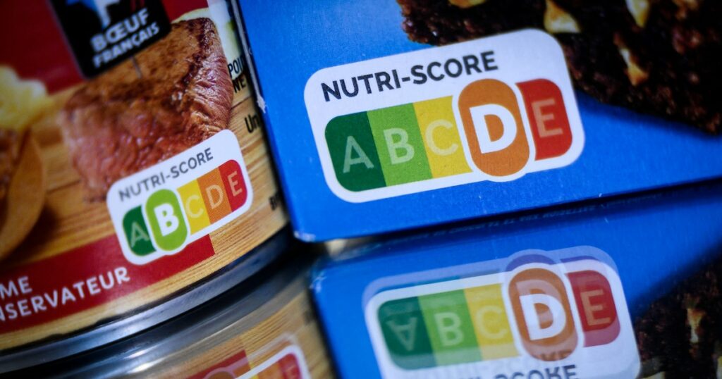 Nutri-Score (dans un supermarché à Nantes le 28 février 2023)