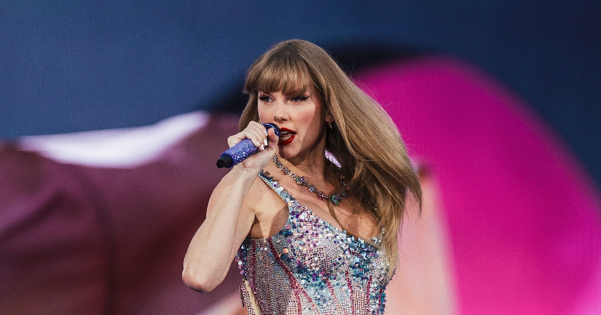 La superstar de la pop Taylor Swift lors d'un concert à Lisbonne le 24 mai 2024