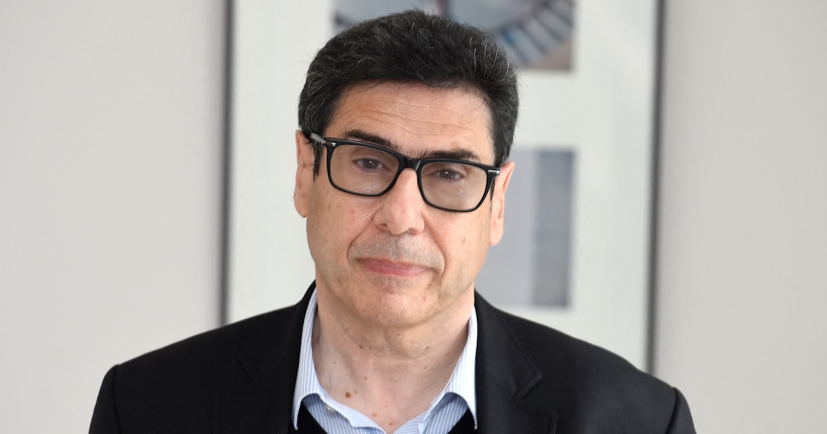 French Economist Philippe Aghion poses at the College de France in Paris on June 08, 2021. (Photo by Eric PIERMONT / AFP)