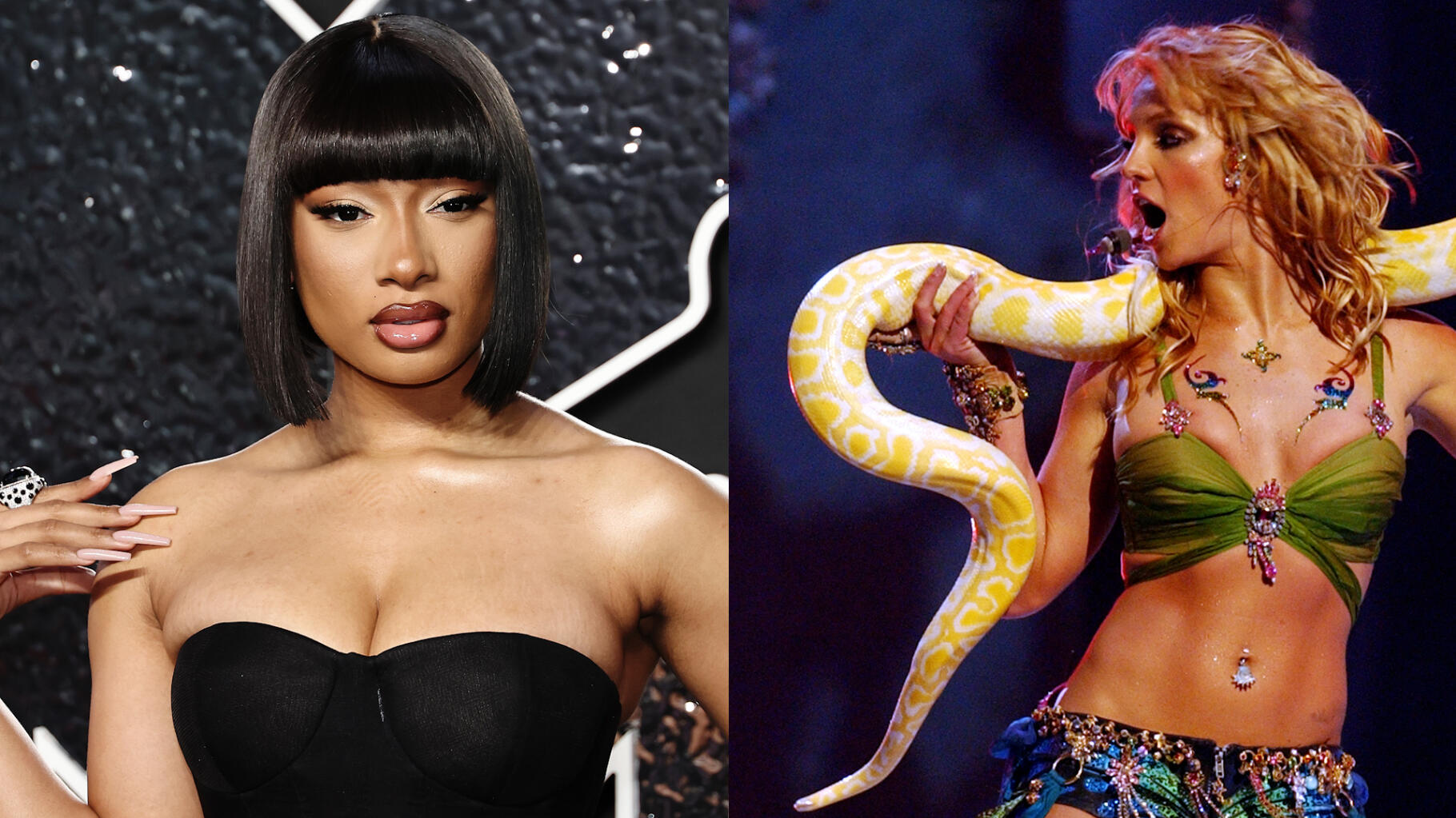 Aux MTV VMAs, Megan Thee Stallion rend hommage à Britney Spears et sa tenue avec un serpent géant