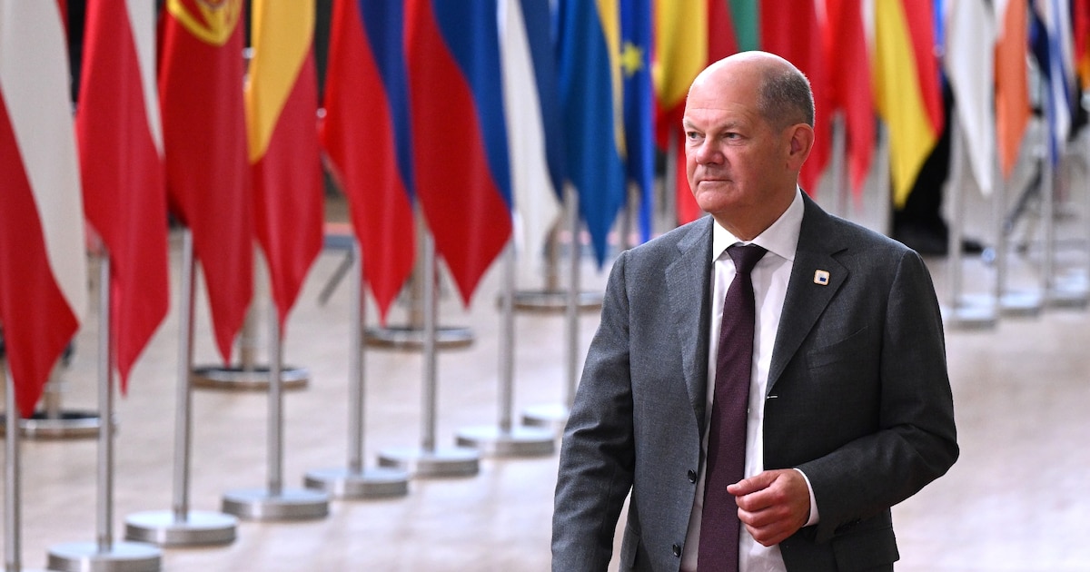 Le chancelier allemand Olaf Scholz participe à un sommet européen à Bruxelles le 27 juin 2024