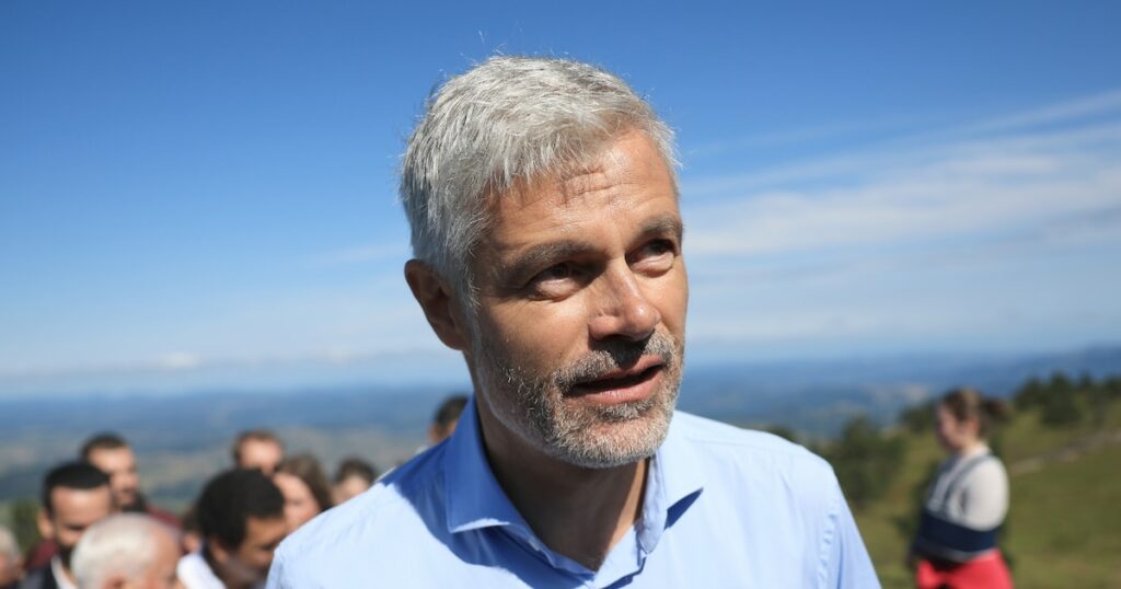 Laurent Wauquiez, président du groupe La Droite républicaine à l'Assemblée, le 25 août 2024 aux Estables, en Haute-Loire