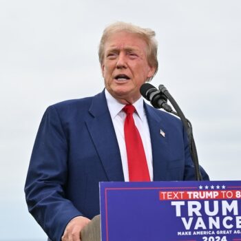 Donald Trump, lors d'une conférence de presse à Rancho Palos Verdes, en Californie, le 13 septembre 2024