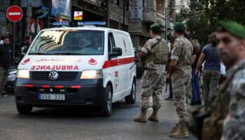 An ambulance arrives to American University of Beirut Medical Center as more than 1,000 people, including Hezbollah fighters and medics, were wounded when the pagers exploded. Pic: Reuters