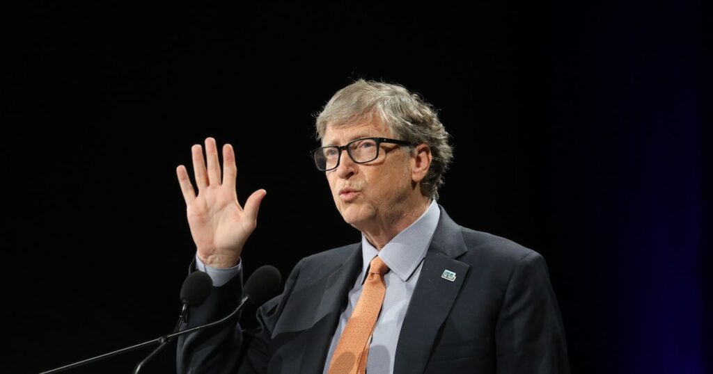 Bill Gates, fondateur de Microsoft et l'un des hommes les plus riches du monde, ici lors d'une conférence à Lyon le 10 octobre