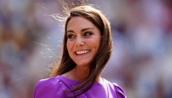 The Princess of Wales during the trophy presentation for the Gentlemen's Singles final on day fourteen of the 2024 Wimbledon Championships at the All England Lawn Tennis and Croquet Club, London. Picture date: Sunday July 14, 2024.