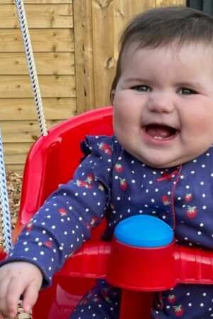 Mabli Hall, eight months old, died after a crash outside Withybush Hospital in Haverfordwest, Pembrokeshire. Pic: Family photo