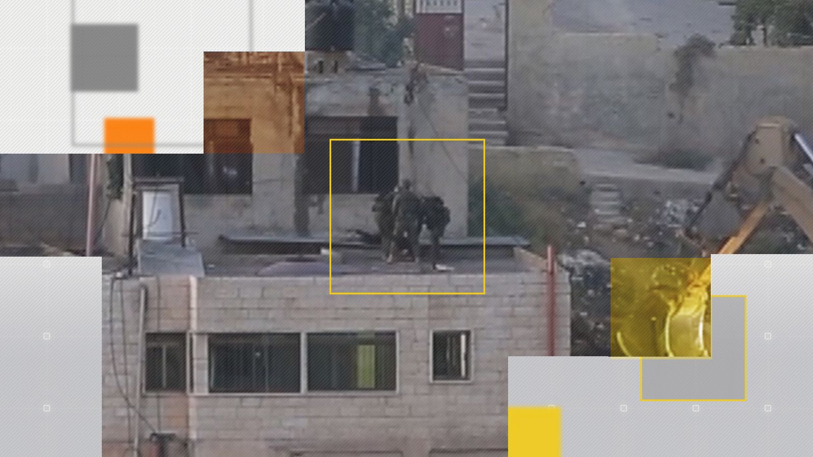 Video obtained by AP shows Israeli soldiers push bodies off the roof of a building in the West Bank. Credit: AP